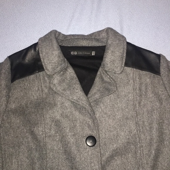 Wool and leather gray and black jacket - Picture 7 of 7